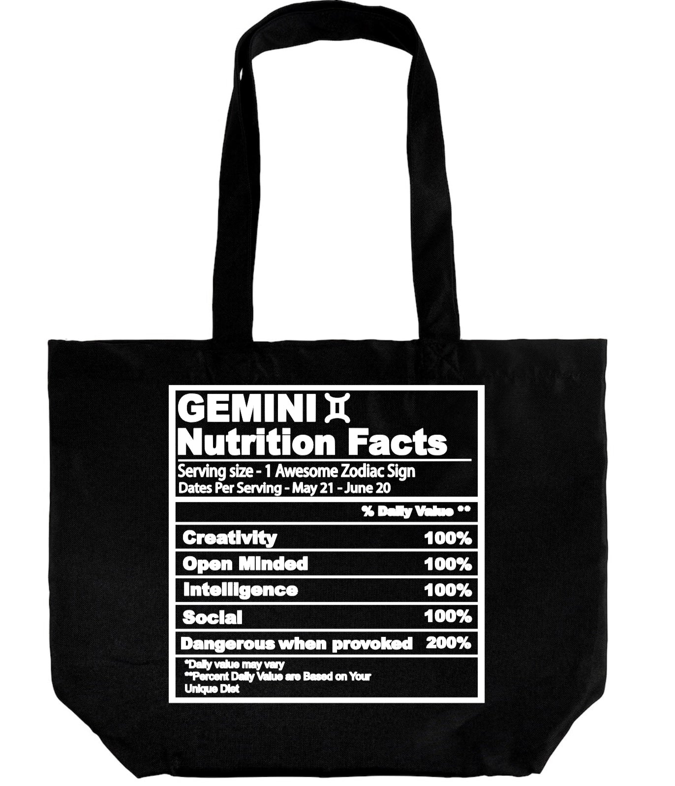 Gemini Nutrition Facts Tote