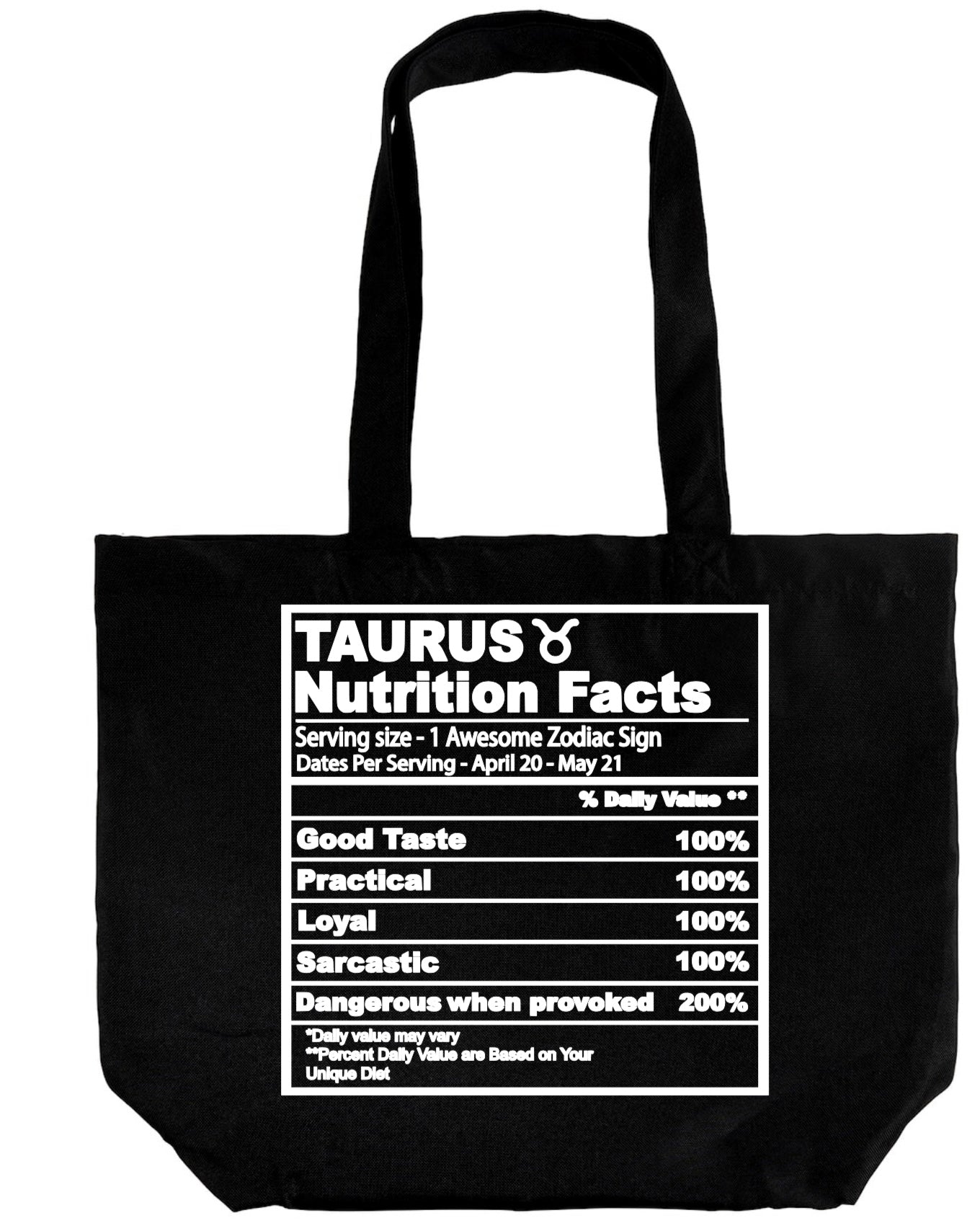 Taurus Nutrition Facts Tote