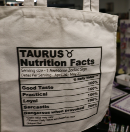 Taurus Nutrition Facts Tote