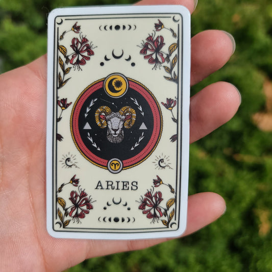 Aries Tarot Card Sticker